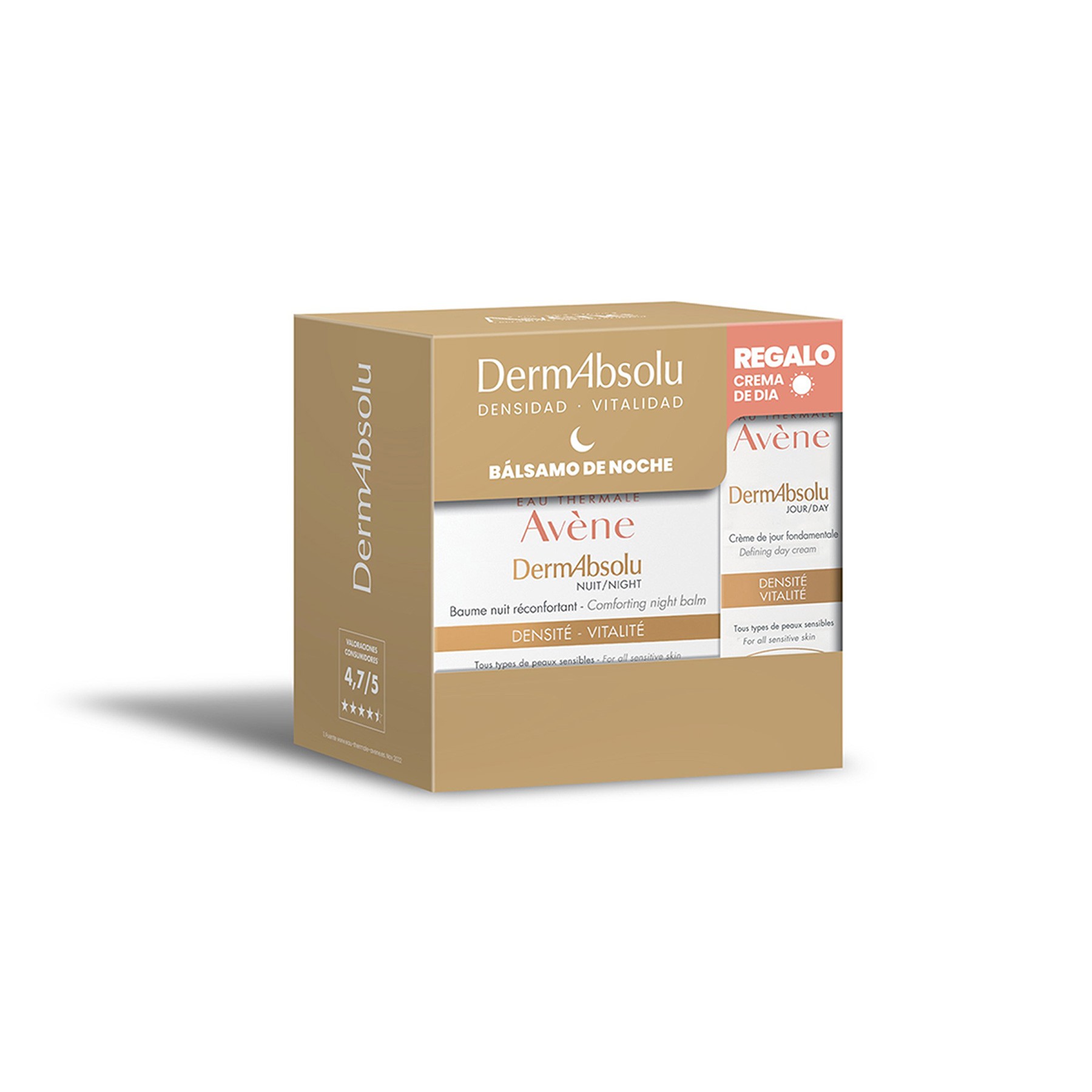 Avène pack Dermabsolu bálsamo noche regenerador 40ml + Avène 
Dermabsolu crema día esencial 10ml