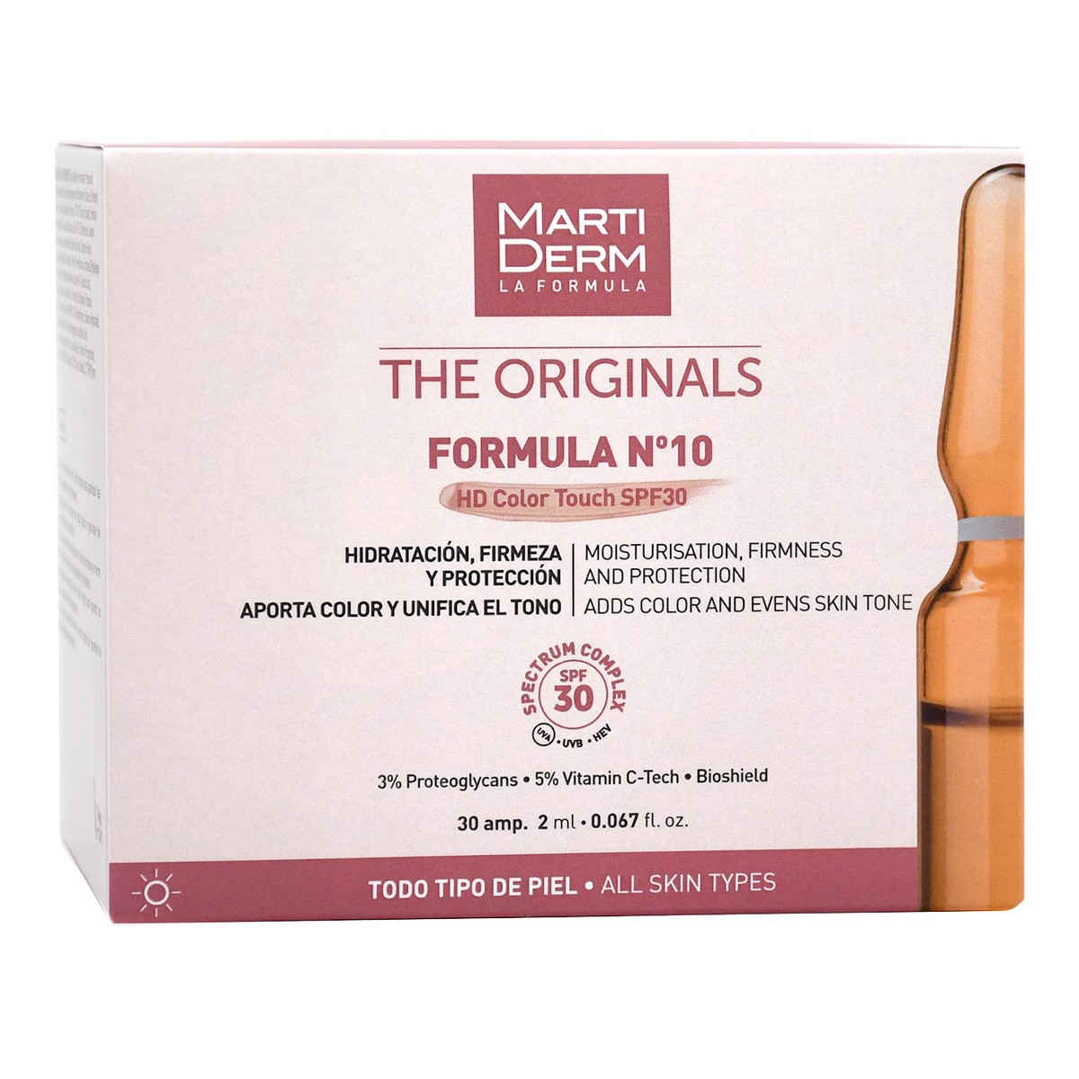 MartiDerm The Originals Formula Nº10 HD Color Touch SPF30 30 ampollas